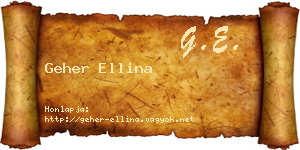 Geher Ellina névjegykártya